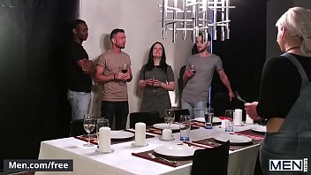 Preview 1 of Jine N Tarzan - Stig Andersen and Teddy Torres - The Dinner Party Part 1 - Drill My Hole - Men