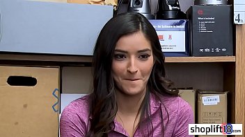 Preview 1 of Oldje Orgy Full - Petite brunette teen busted by cop because of a felony