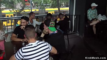 Preview 1 of Dani Daniel Brother Sister Sex - Big tits blonde takes dp in public bar