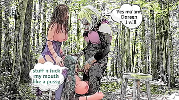 Preview 1 of Facial Dance - Sissy romances two blow up dolls all day part 2 cartoon slideshow blowjob fucking &amp_ creampie