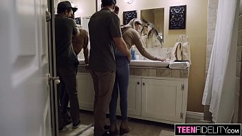 Preview 1 of Aril Vs Luna Mays - TEENFIDELITY Tight Body Teen Chloe Temple Creampied in Tight Jeans