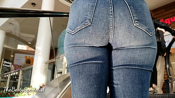 Preview 4 of Suny Leone With Boy Friend Xxx - Big Ass White Girl in Tight Jeans (Candid)