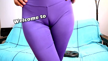 Preview 1 of Dad Fingers Daughter - BIG TITS BIG BUTT DEEP CAMELTOE Sporty Latina in Spandex