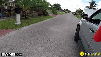 Preview 1 of Police Nurse - Roadside - Stacy gives her mechanic a blowjob in public