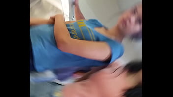 Preview 4 of Hard Fucking Rap - Minha namorada e a amiga dela na fila
