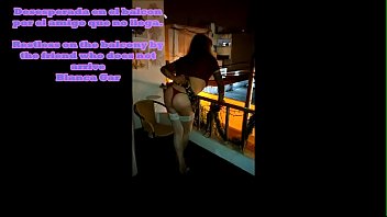 Preview 2 of Thai Hijab Porn - Desesperada en el balcon por el amigo que no llega - Blanca Gar