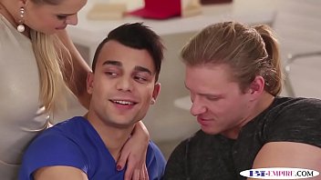Preview 1 of Andriyana Moris American - Wanking stud facialized during bi threeway
