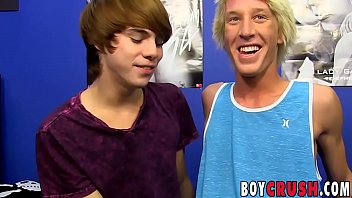 Preview 1 of Big Tit British Milf - Skinny blond twink receives a big cock from his young lover