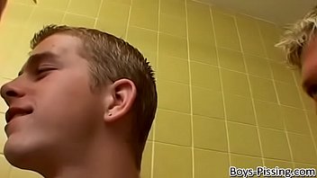 Preview 3 of Great Pushi Fuck - Blond twink penetration in threesome golden shower