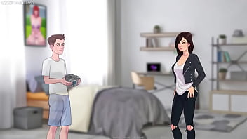 Preview 2 of Boy Solo Moan - Stepsis needs some help Stretching her Tight Pussy| Tight PUSSY Rides Cock like a pro,  Stepsis Ass Creampie - Lust Legacy part 14 - 3D Porn Games