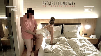 Preview 1 of Nate Vedio - curvy secretary sex after work in white satin dress filmed in hotel room - projectfundiary