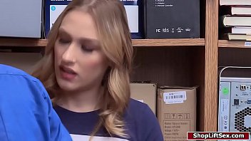 Preview 1 of Cute Russian Outdoor - Blonde thief fucks officer to get free