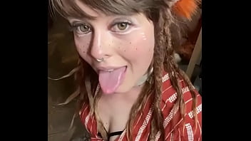 Preview 1 of Korean Pop Sex - Fox Ears Olivia Makes Cute Animal Noises As She Drools on Big Dick