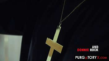 Preview 1 of Gilf Gina - PURGATORYX Petite Lilly Hall deepthroats her priest