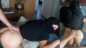 Preview 4 of Jordi And Son - Licking Ass And Anal Fuck On Couch Mia Niqab