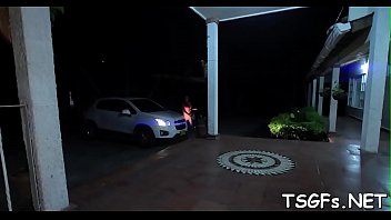 Preview 1 of American Creampy - Penis addicted shemale rides schlong and screams with orgasm