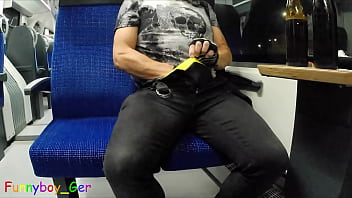 Preview 1 of Sauna Cili - On the train ride home,  I cheekily jerk off my cock (S)