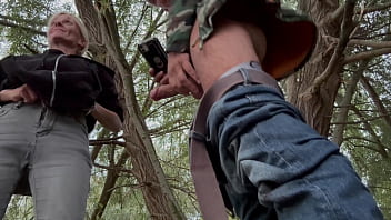 Preview 4 of Blackmailed Tenant - SPANISH MILF,  HOT WIFE - BLOWJOB IN PUBLIC PARK - RISKY SEX THEY SAW US AS PASSING - AMATEUR REAL COUPLE