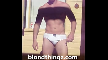 Preview 2 of Aissatou Ly Nud Picture - Flex in Tight White Briefs - Muscle Bulge Zak Rogerz Video