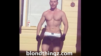 Preview 3 of Aissatou Ly Nud Picture - Flex in Tight White Briefs - Muscle Bulge Zak Rogerz Video
