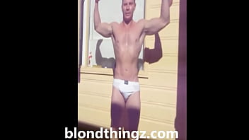 Preview 4 of Aissatou Ly Nud Picture - Flex in Tight White Briefs - Muscle Bulge Zak Rogerz Video