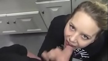 Preview 3 of Interrical Dp - Horny teen gilrfriend sucking in a public store
