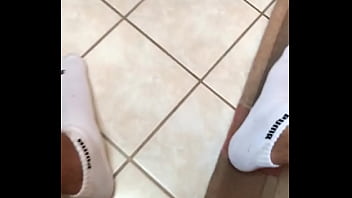 Preview 1 of Asian Vheat - Selfmade Fuck WHITE Socks cum on Toilette Small Cock Tiny Dick Tiny Balls Cumshot