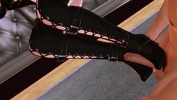 Preview 4 of Tied Toys Wet Cunt - Honey Select Heeljob - Dominating Boots