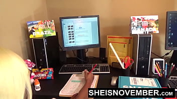 Preview 1 of Mom Affiet - HD Hot Young Ebony Secretary Pressured To Give Blowjob To Dominating Boss In His Office To Keep Her Job Large Natural Boobs Exposed And Cute Booty Flash Out By Innocent Geek Girl Msnovember Spreading Wet Pussy With Ass Out by Sheisnovember