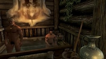 Preview 1 of Mom My First Sex - Skyrim Hot Bath after the Battle