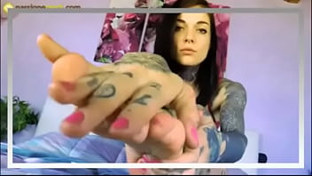 Preview 3 of Mom Sexc Stepson - Tattooed girl gets barefoot for you