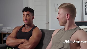 Preview 1 of Chaste In Latex - Buff Friends Learn To Jerk Off Infront Of Eachother To Prepare For Tough Life - Kenzo Alvarez,  Matthew Ellis