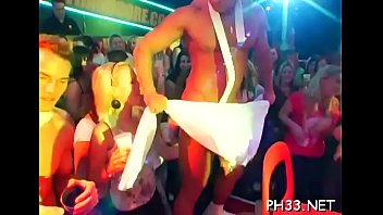 Preview 1 of Miles Piride - Tons of gangbang on dance floor blow jobs from blondes with sperm at face