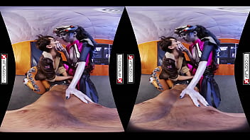 Preview 3 of Daughter Fuck Grandpa - Overwatch Cosplay VR Porn starring Zoe Doll and Alexa Tomas in a game breaking threesome!