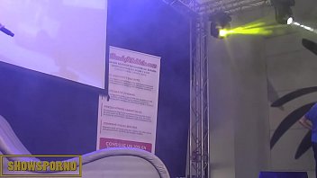 Preview 4 of 1 Lady 5 Purush - Lesbian pornstars threesome on stage