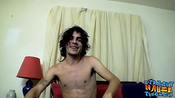Preview 1 of Putalocura Karina Torbellina - Skinny twinkie with shaggy hair masturbates his hairy dick