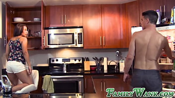 Preview 2 of Chool Sex Ed - Lusty stepsister doggy styled in the kitchen by stepbro