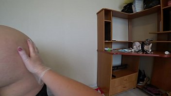 Preview 2 of Tamil Sex Vedio In Hd - Mature nurse helps a plump lesbian with orgasm problems,  fisting in medical gloves. POV.