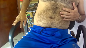Preview 1 of Plzzz Mom - massage my dick in the blue shorts