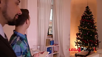 Preview 2 of Indian Incest Mom Story - Hot Xmas threesome makes busty Anissa Jolie swallow &amp_ ride two big dicks GP385