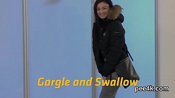 Preview 1 of Divinte Bitches - Exquisite honey gets her slim slit full of warm piss and splashes