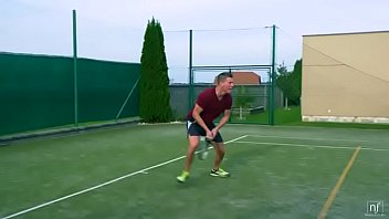 Preview 1 of Cat Ba - MrSkin.Club Tera Link and Ricky Rascal get their morning workout by playing tennis together