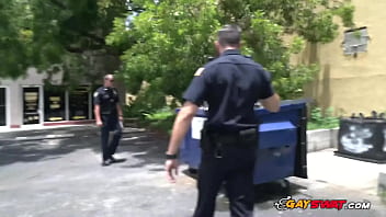 Preview 2 of Scarlett Johansson Sex - Cute thief is chased down to a lonely alley and banged by horny gay officers