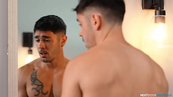 Preview 1 of Emma Ashe - Latino Roomie Lends His Cock To Tatted Hunk - ASGmax  - FULL SCENE