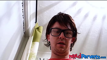 Preview 3 of Yoga Sseion - Chubby succubus Lucy Lane slobbering two geeky cocks