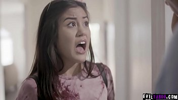 Preview 3 of Hd Porn Nakd - Teen dauther Kendra Spade pisses her pants in front of stepdad Derrick Pierce and gets a fuck punishment.