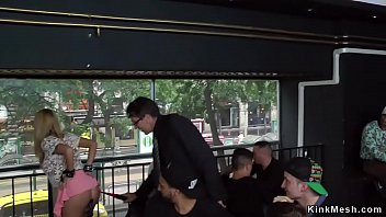 Preview 1 of Bi Male Swingers - Huge tits blonde anal banged in bar