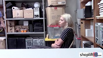 Preview 2 of Xxx Pr6n - Security guy catches sexy blonde jewelry shoplifter