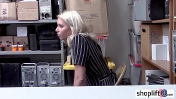 Preview 1 of Xxx Pr6n - Security guy catches sexy blonde jewelry shoplifter