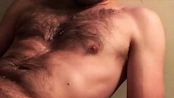 Preview 4 of Fresh Tube Porn Americon Sex - Compilation of 10 dripping and creamy cumshots on my hairy chest.